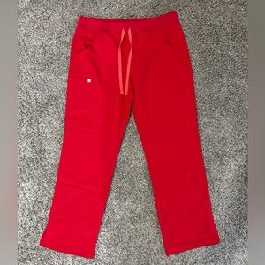 Figs Winning Red Kade - Petite Cargo Scrub Pants Medium Petite